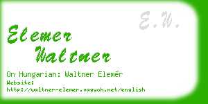 elemer waltner business card